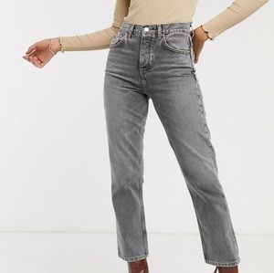 Topshop Editor straight leg jeans in gray